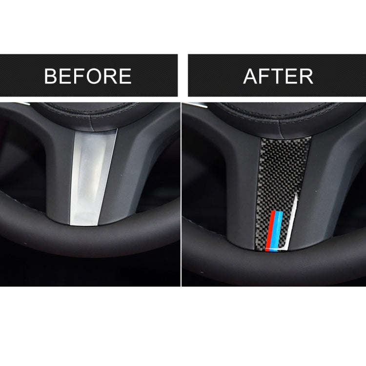 Car Tricolor Carbon Fiber Steering Wheel Decorative Sticker for BMW 5 Series G30/G38 X3 G01/G08