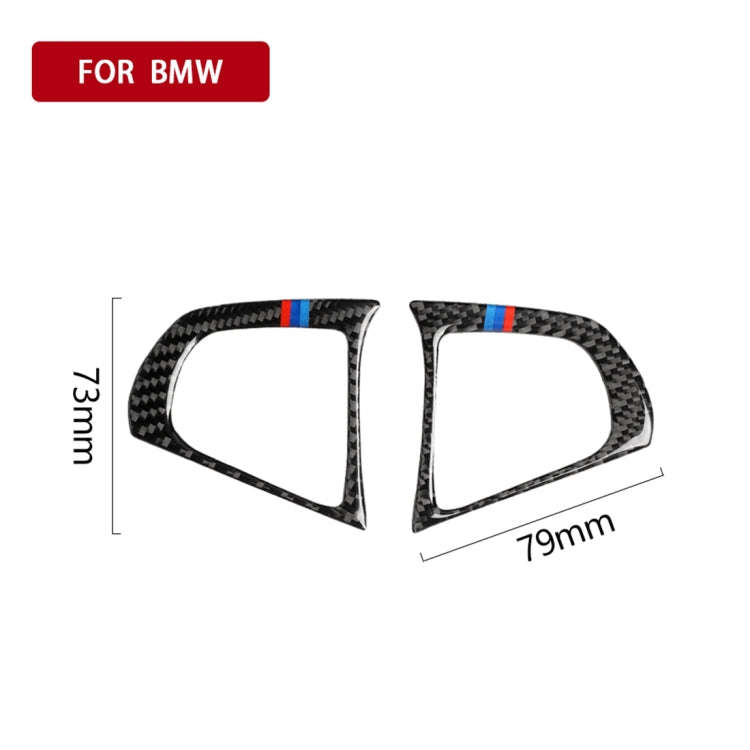 Car Tricolor Carbon Fiber Steering Wheel Button Configuration B Decorative Sticker for BMW 5 Seri...