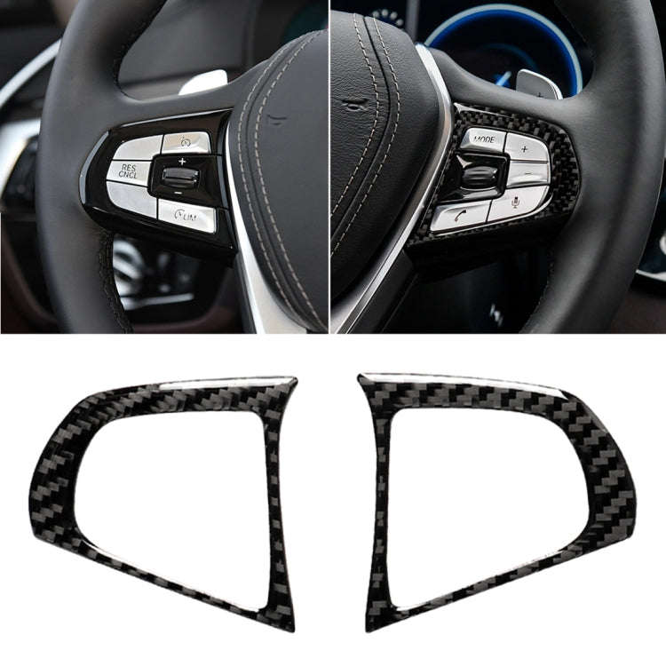 Car Carbon Fiber Steering Wheel Button Configuration B Decorative Sticker for BMW 5 Series G30/G3...