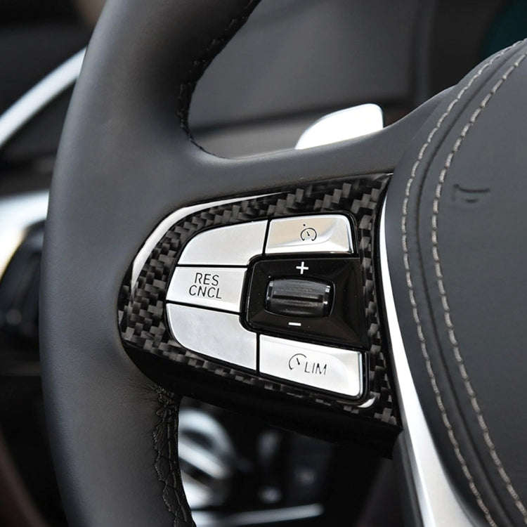 Car Carbon Fiber Steering Wheel Button Configuration B Decorative Sticker for BMW 5 Series G30/G3...