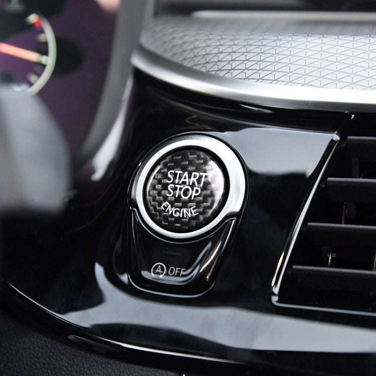 Car Engine Start Key Push Button Cover Trim Carbon Fiber Sticker Decoration for BMW F / G Chassis...