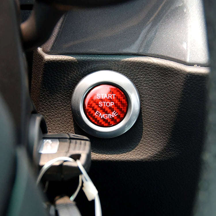 Car Engine Start Key Push Button Cover Trim Carbon Fiber Sticker Decoration for BMW F / G Chassis...