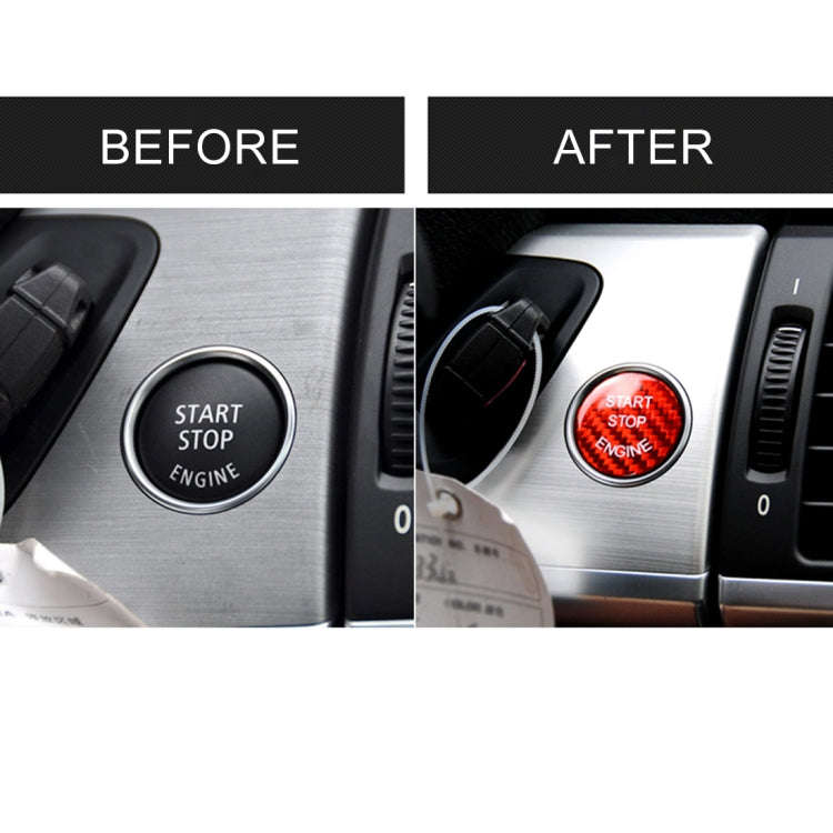 Car Engine Start Key Push Button Cover Trim Carbon Fiber Sticker Decoration for BMW F / G Chassis...