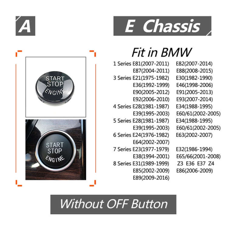 Car Engine Start Key Push Button Cover for BMW E90 Chassis (Black)