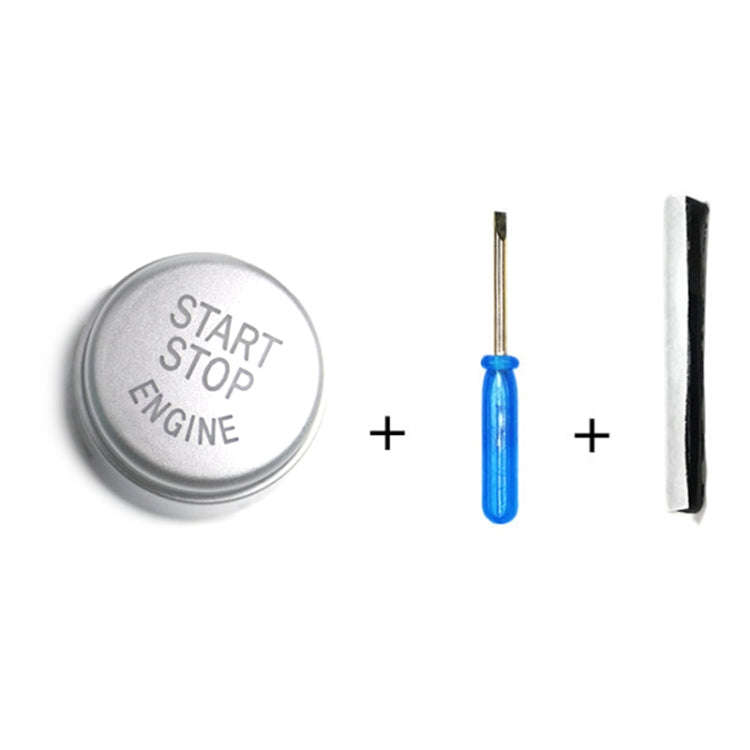 Car Engine Start Key Push Button Cover for BMW G / F Chassis,  without Start and Stop (Silver)