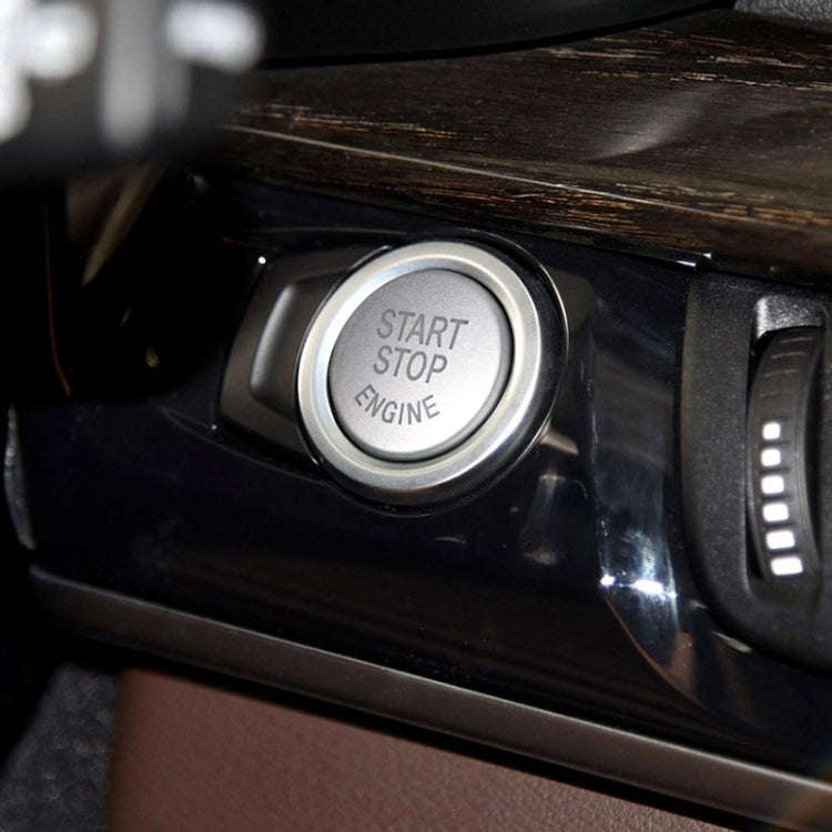 Car Engine Start Key Push Button Cover for BMW G / F Chassis,  without Start and Stop (Silver)