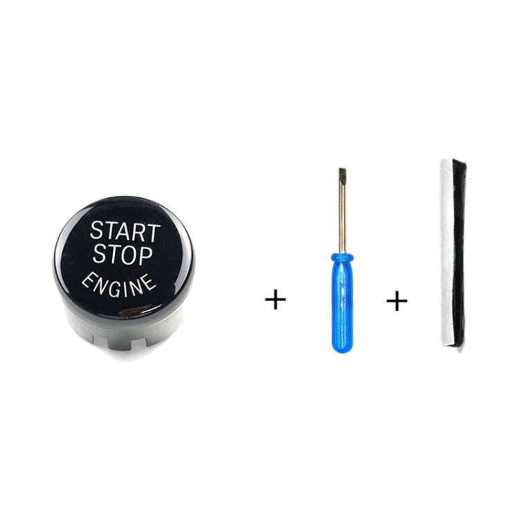 Car Engine Start Key Push Button Cover for BMW G / F Chassis,  with Start and Stop (Black)