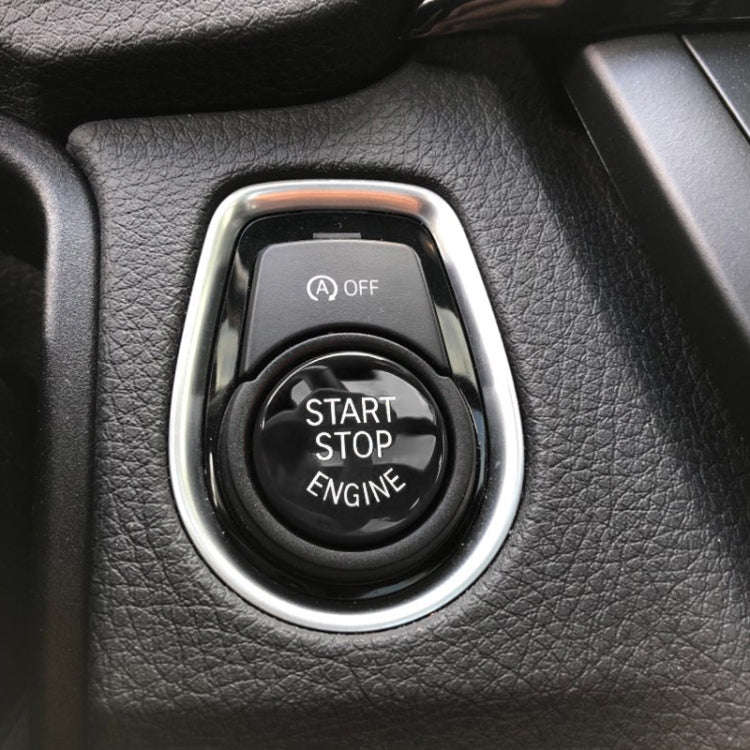 Car Engine Start Key Push Button Cover for BMW G / F Chassis,  with Start and Stop (Black)