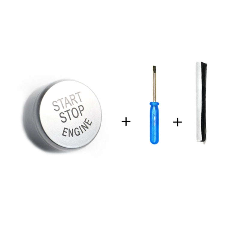 Car Engine Start Key Push Button Cover for BMW G / F Chassis,  with Start and Stop (Silver)