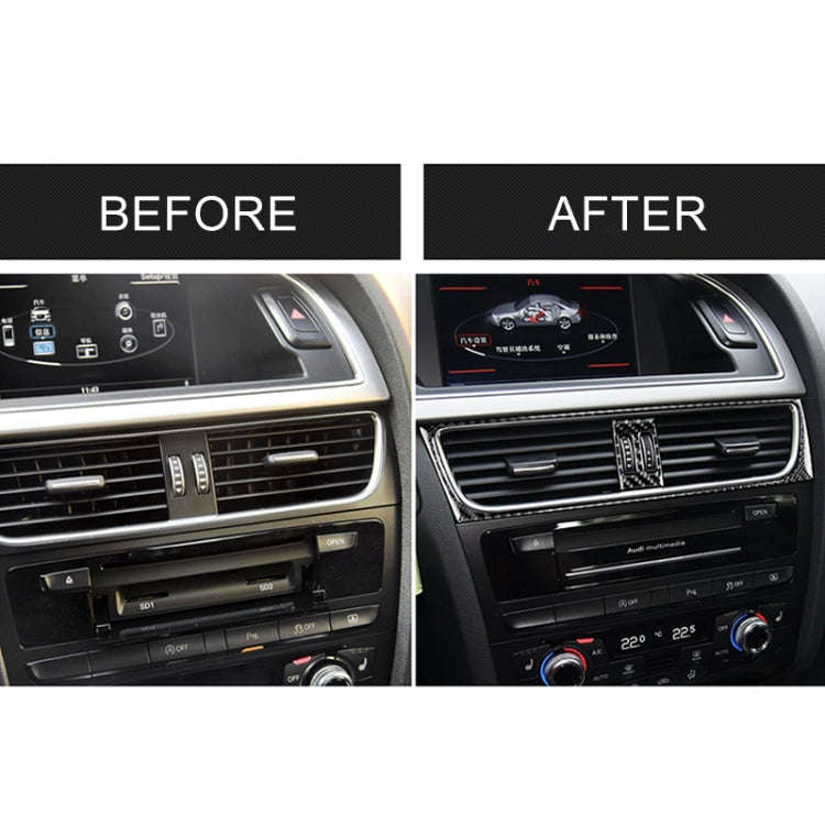 2 in 1 Car Carbon Fiber Air Conditioning Air Outlet Frame Decorative Sticker for Audi A4 B8 2009-...