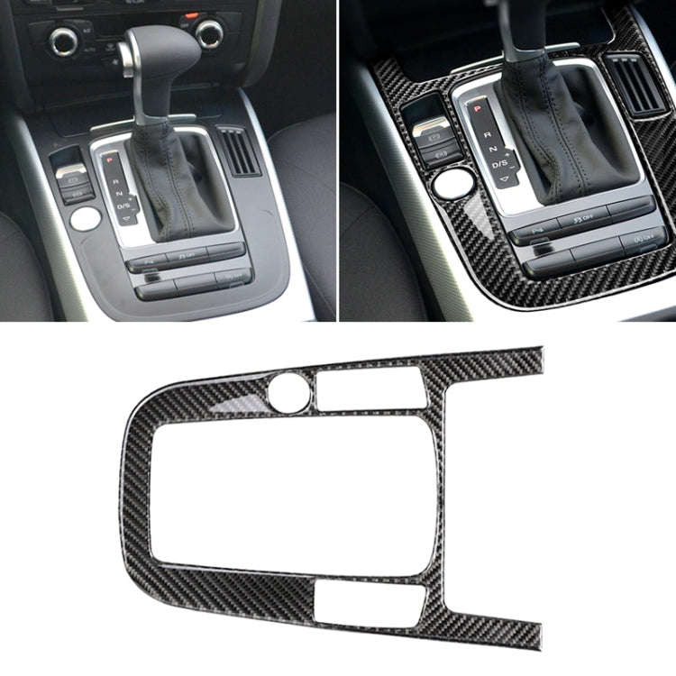Car Carbon Fiber Gear Position Panel Decorative Sticker for Audi 2010-2018 Q5 / 2009-2016 A4L / 2...