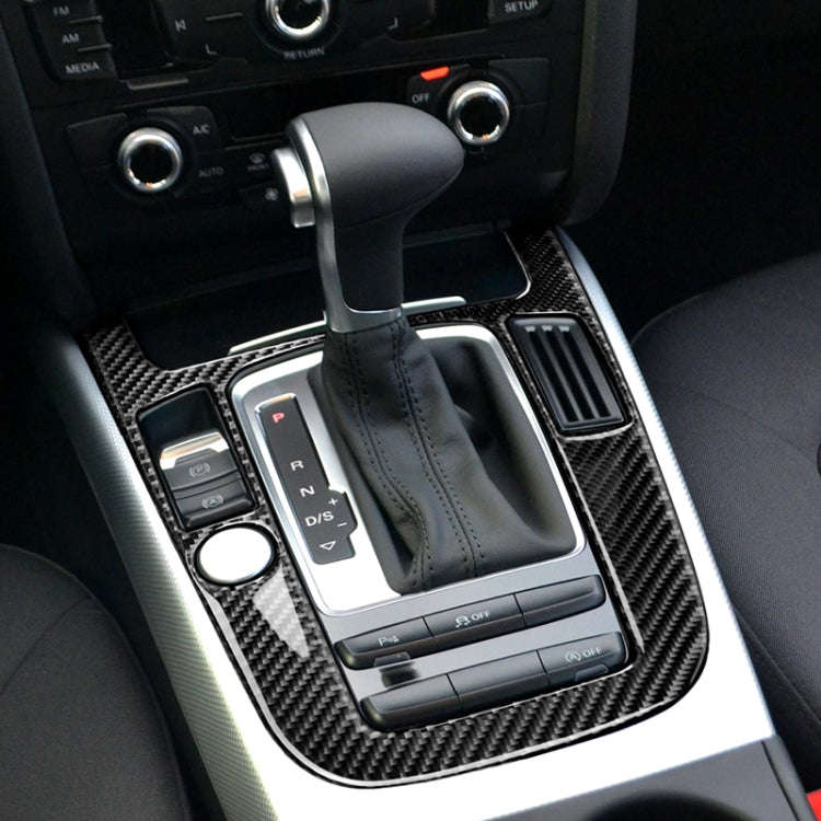 Car Carbon Fiber Gear Position Panel Decorative Sticker for Audi 2010-2018 Q5 / 2009-2016 A4L / 2...