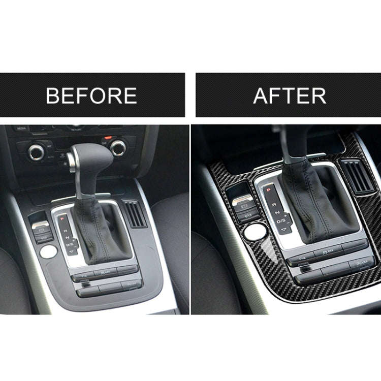 Car Carbon Fiber Gear Position Panel Decorative Sticker for Audi 2010-2018 Q5 / 2009-2016 A4L / 2...