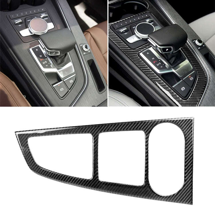 Car Carbon Fiber Gear Position Panel Decorative Sticker for Audi 2017-2018 A4L / 2017-2018 A5 / 2...