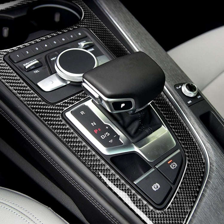Car Carbon Fiber Gear Position Panel Decorative Sticker for Audi 2017-2018 A4L / 2017-2018 A5 / 2...