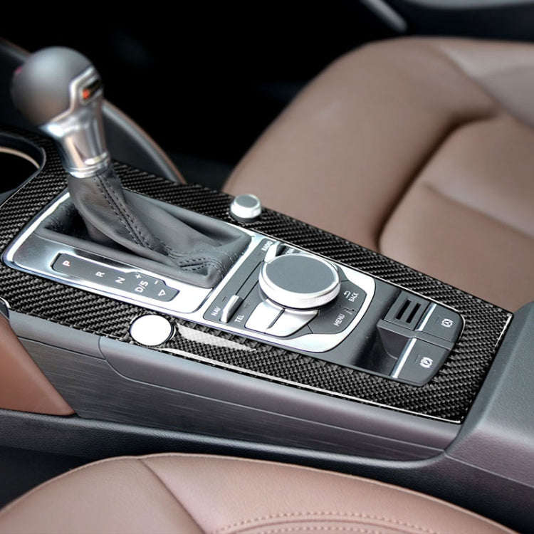 Car Carbon Fiber Gear Position Panel Decorative Sticker for Audi 2014-2017 A3, Left Drive
