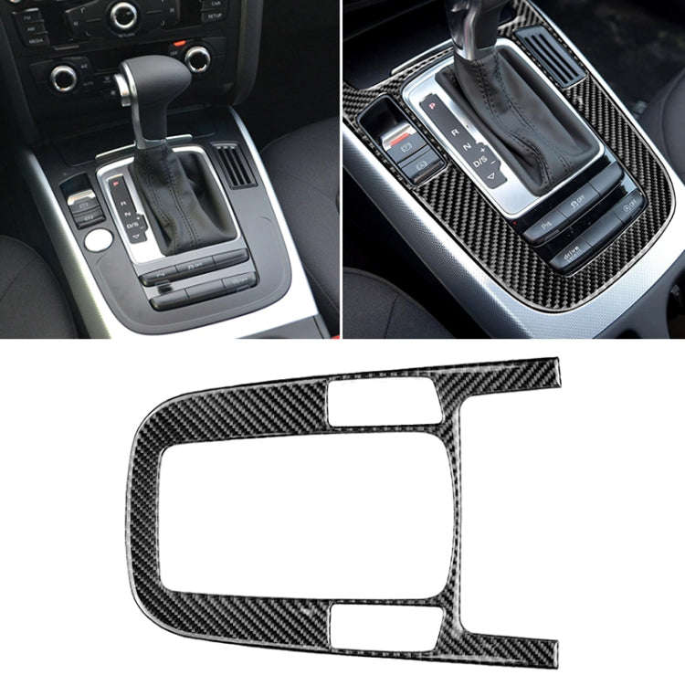 Car Carbon Fiber Gear Position Panel Decorative Sticker for Audi 2010-2018 Q5 / 2009-2016 A4L / 2...