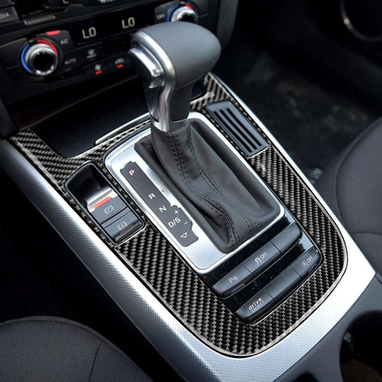 Car Carbon Fiber Gear Position Panel Decorative Sticker for Audi 2010-2018 Q5 / 2009-2016 A4L / 2...