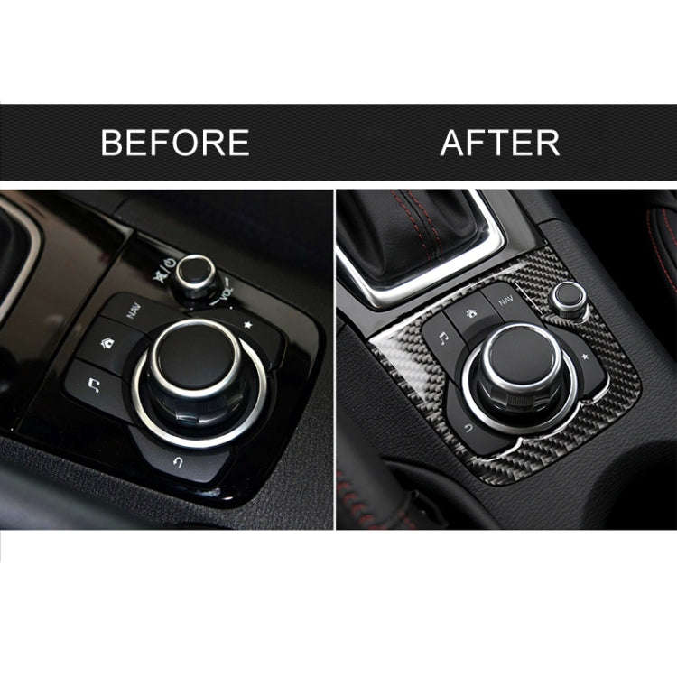 Car Carbon Fiber Left Drive Multimedia Frame A Decorative Sticker for Mazda Axela 2013-2016