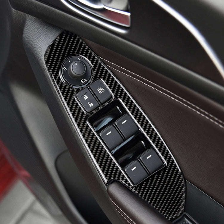 Car Carbon Fiber Right Drive Window Lift Panel Decorative Sticker for Mazda Axela 2014 / 2017-2018