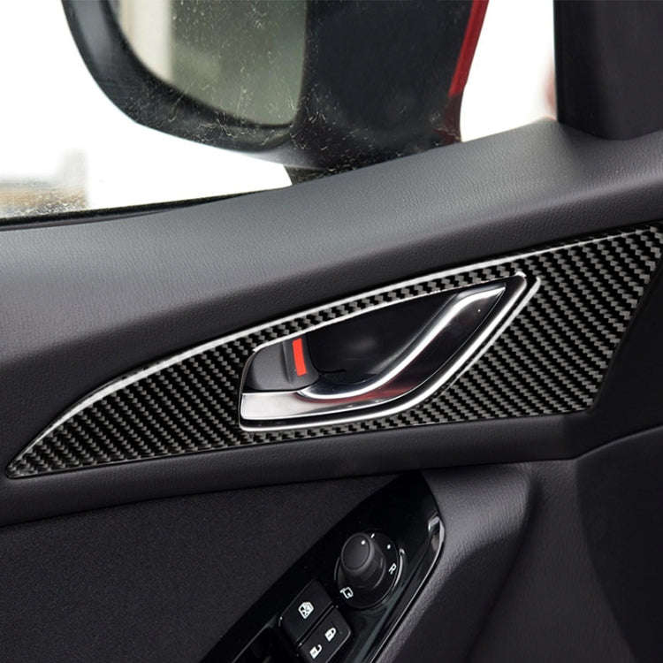 2 PCS Car Carbon Fiber Door Inner Handle Outer Frame Decorative Sticker for Mazda Axela 2014 / 20...