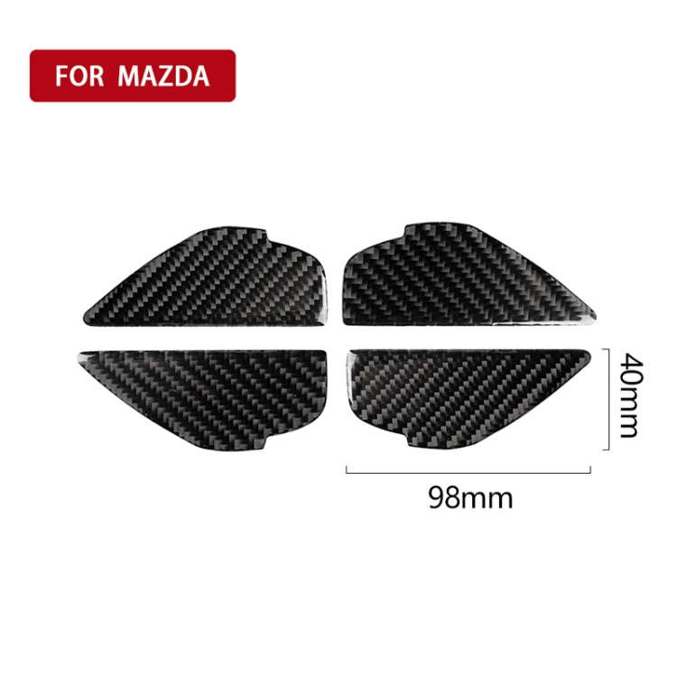 4 PCS Car Carbon Fiber Door Inner Handle Wrist Panel Decorative Sticker for Mazda Axela 2014 / 20...