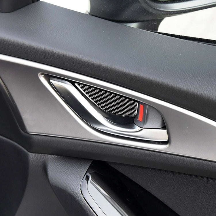 4 PCS Car Carbon Fiber Door Inner Handle Wrist Panel Decorative Sticker for Mazda Axela 2014 / 20...