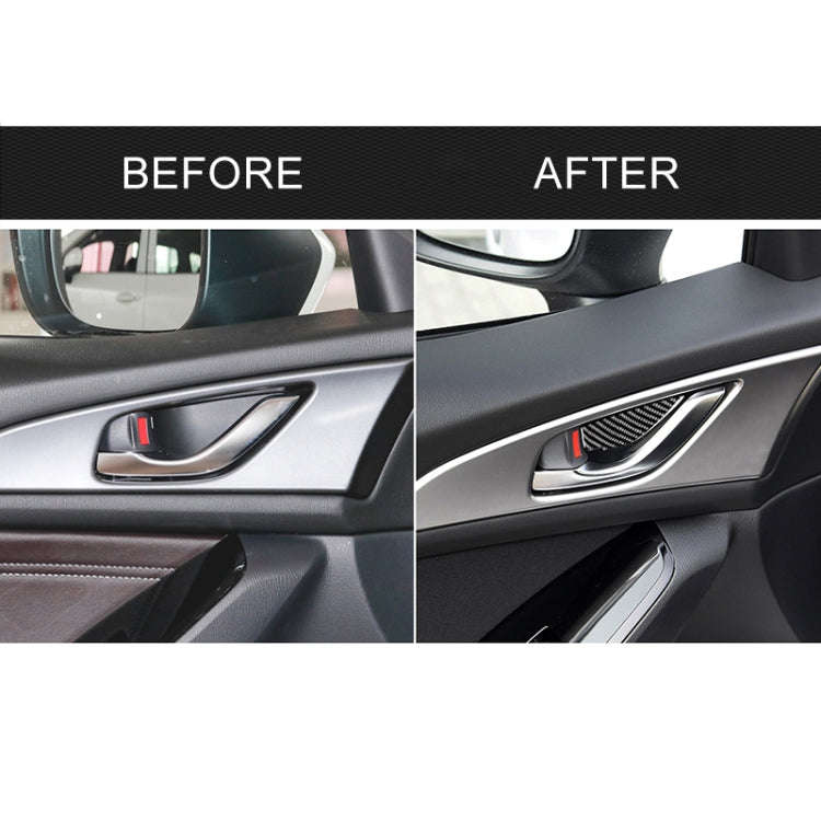 4 PCS Car Carbon Fiber Door Inner Handle Wrist Panel Decorative Sticker for Mazda Axela 2014 / 20...