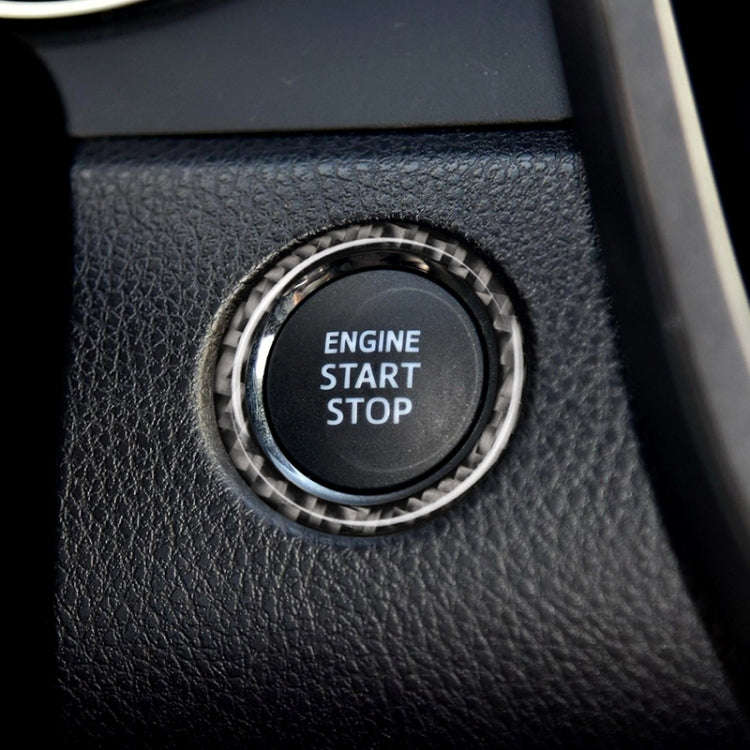 Car Carbon Fiber One-button Start Decorative Sticker for Toyota Eighth Generation Camry 2018-2019