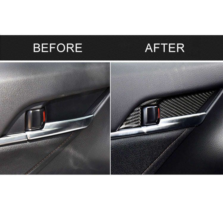 8 in 1 Car Carbon Fiber Door Inner Handle Wrist Panel Decorative Sticker for Toyota Eighth Genera...
