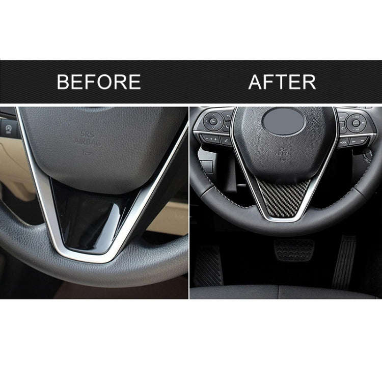 Car Carbon Fiber Steering Wheel Decorative Sticker for Toyota Eighth Generation Camry 2018-2019