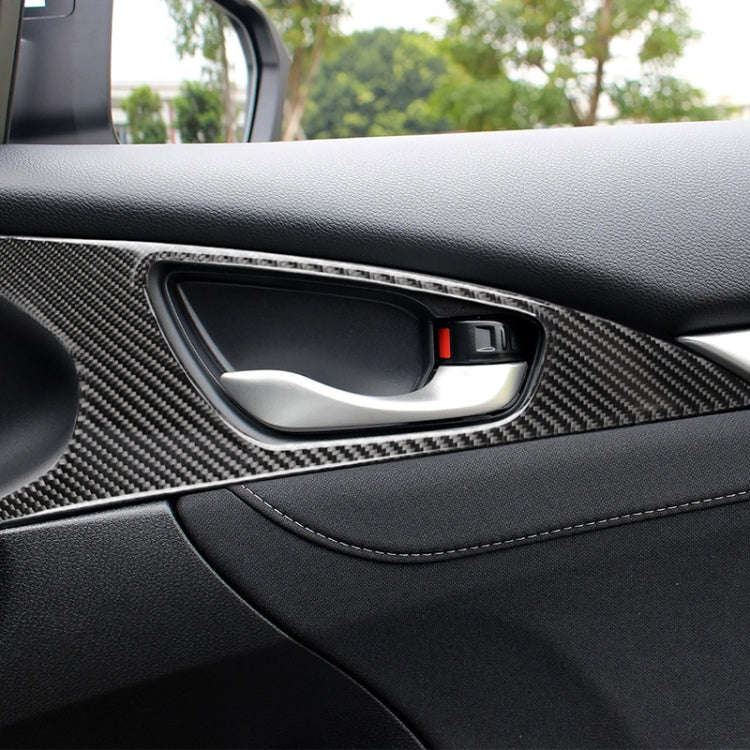 2 PCS Car Carbon Fiber Door Inner Handle Wrist Panel Decorative Sticker for Honda Tenth Generatio...