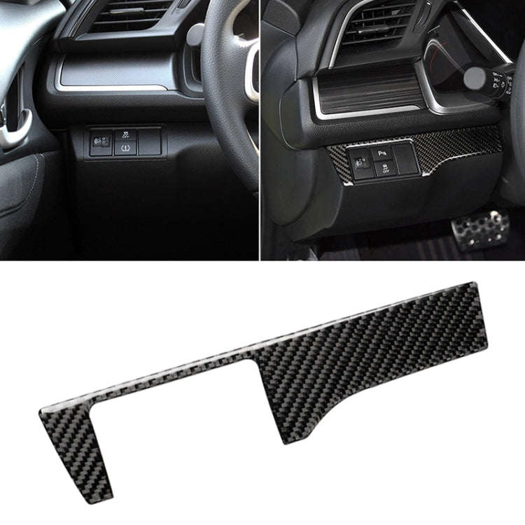 Car Carbon Fiber Headlight Switch Panel Decorative Sticker for Honda Tenth Generation Civic 2016-...