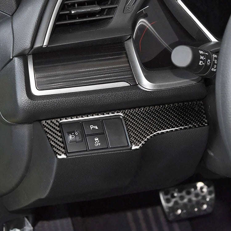 Car Carbon Fiber Headlight Switch Panel Decorative Sticker for Honda Tenth Generation Civic 2016-...
