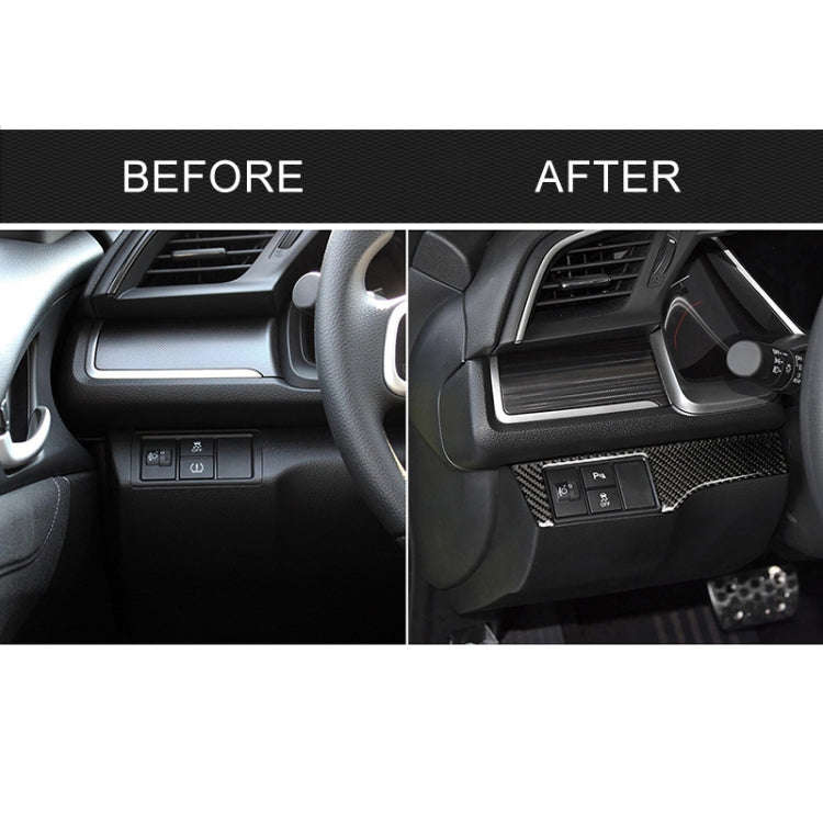 Car Carbon Fiber Headlight Switch Panel Decorative Sticker for Honda Tenth Generation Civic 2016-...