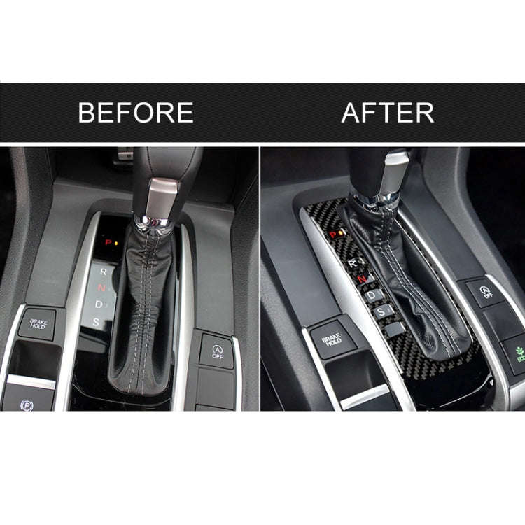 Car Carbon Fiber Gear Position Button Frame Decorative Sticker for Honda Tenth Generation Civic 2...