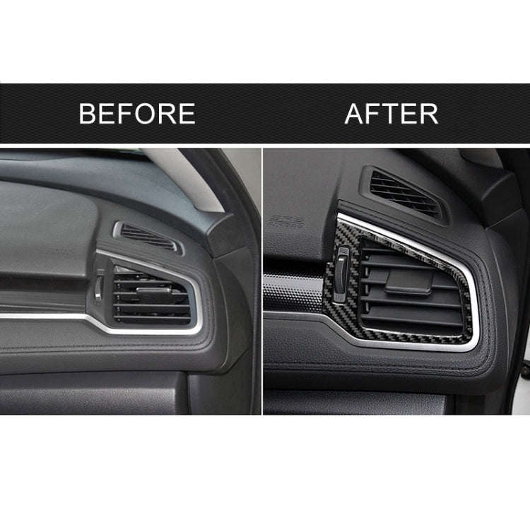 Car Carbon Fiber Right and Left Air Outlet Decorative Sticker for Honda Tenth Generation Civic 20...