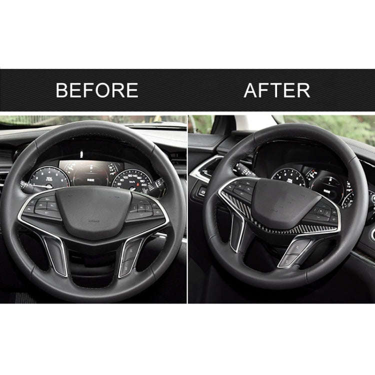 Car Carbon Fiber Steering Wheel Decorative Sticker for Cadillac XT5 2016-2017