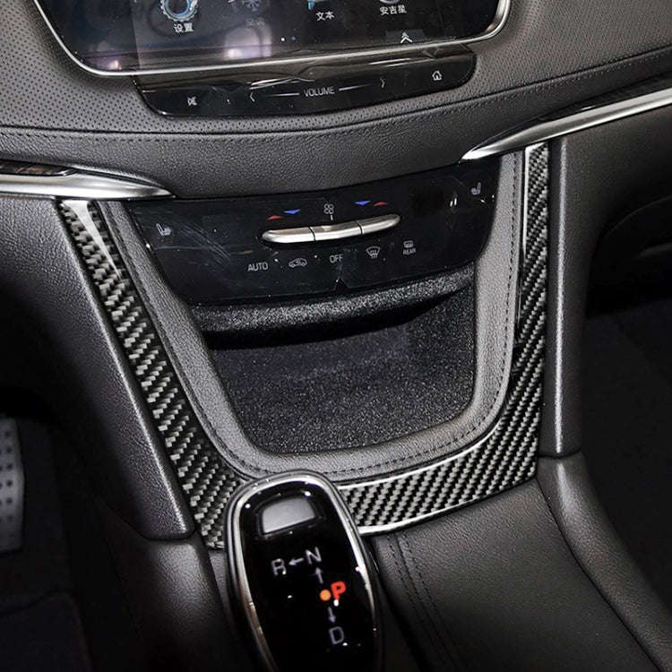 Car Carbon Fiber Central Control U Shape Frame Decorative Sticker for Cadillac XT5 2016-2017