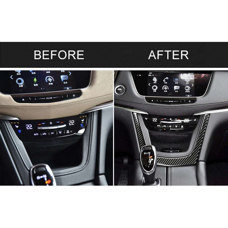 Car Carbon Fiber Central Control U Shape Frame Decorative Sticker for Cadillac XT5 2016-2017