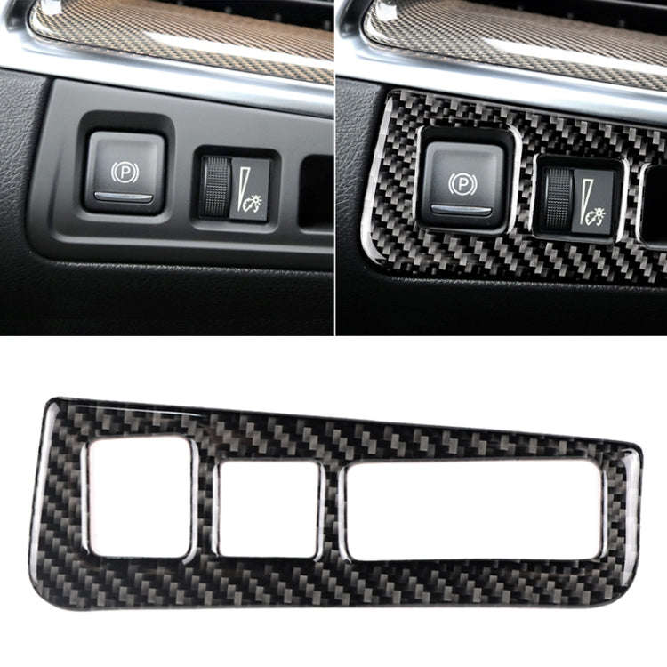 Car Carbon Fiber Headlight Switch Frame Decorative Sticker for Cadillac XT5 2016-2017, High Versi...