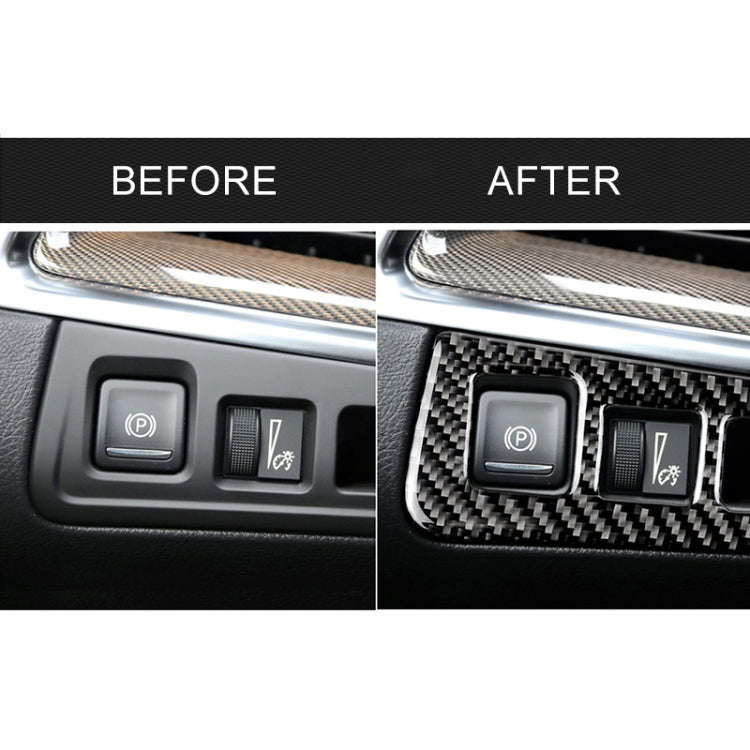 Car Carbon Fiber Headlight Switch Frame Decorative Sticker for Cadillac XT5 2016-2017, High Versi...