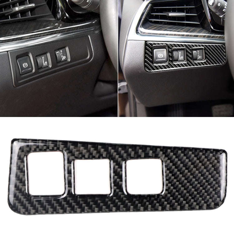Car Carbon Fiber Headlight Switch Frame Decorative Sticker for Cadillac XT5 2016-2017, Low Versio...