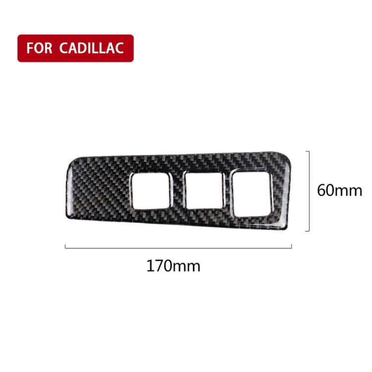 Car Carbon Fiber Headlight Switch Frame Decorative Sticker for Cadillac XT5 2016-2017, Low Versio...