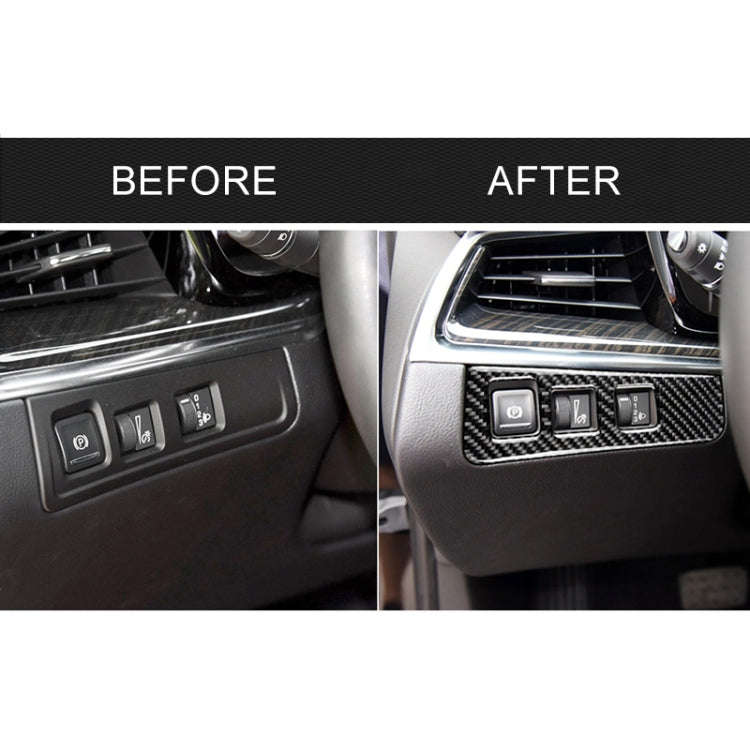 Car Carbon Fiber Headlight Switch Frame Decorative Sticker for Cadillac XT5 2016-2017, Low Versio...
