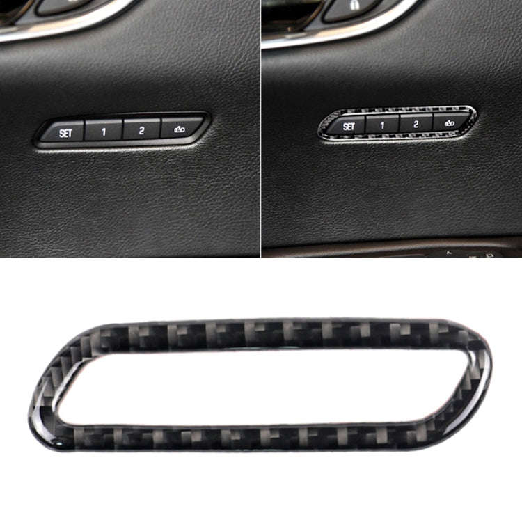 Car Carbon Fiber Seat Memory Adjustment Decorative Sticker for Cadillac XT5 2016-2017, Left Drive