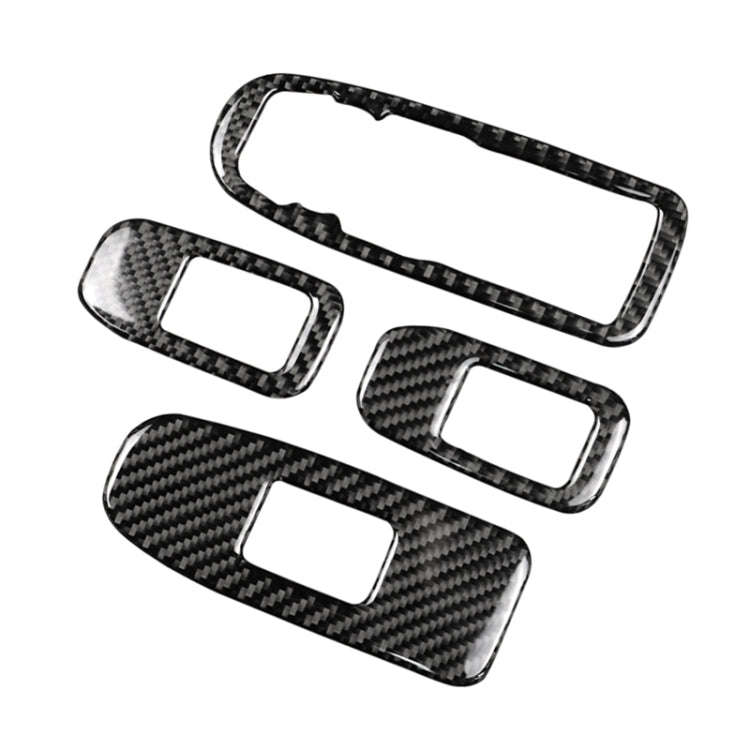 Car Carbon Fiber Door Window Lift Panel Decorative Sticker for Cadillac XT5 2016-2017