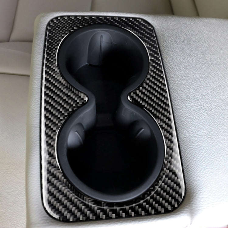 Car Carbon Fiber Rear Armrest Water Cup Decorative Sticker for Cadillac XT5 2016-2017
