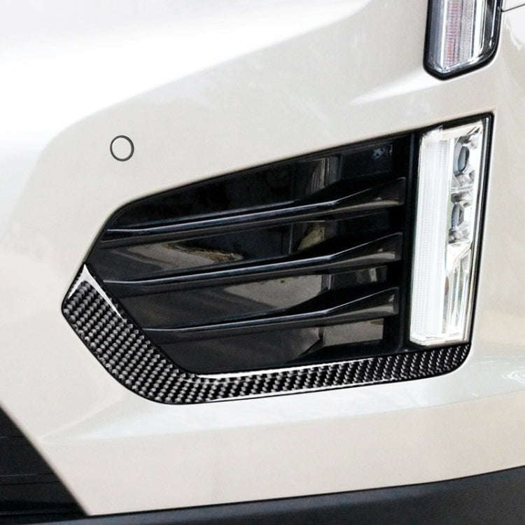 Car Carbon Fiber Front Fog Light Decorative Stripe for Cadillac XT5 2016-2017, Left Drive