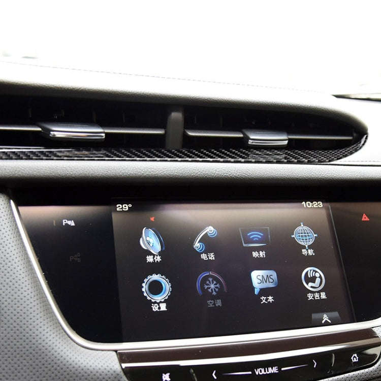 Car Carbon Fiber Middle Air Outlet Decorative Sticker for Cadillac XT5 2016-2017, Left Drive